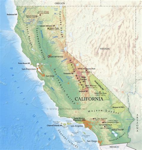california geography map.